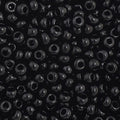 Czech Seed Bead 11/0 Opaque Black Strung Hank