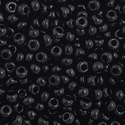 Czech Seed Bead 11/0 Opaque Black Strung Hank