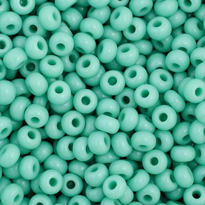 Czech Seed Bead 11/0 Opaque Turquoise Strung Hank