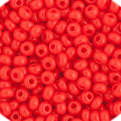 Czech Seed Bead 11/0 Opaque Light Red Strung Hank