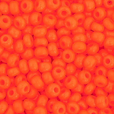 Czech Seed Bead 11/0 Opaque Orange Strung Hank