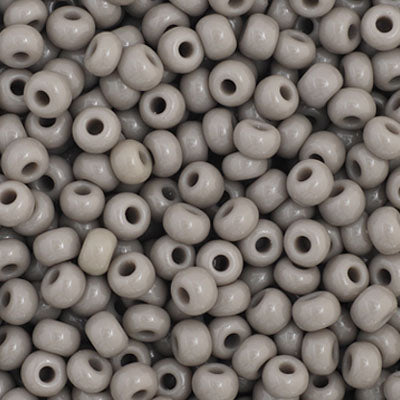 Czech Seed Bead 11/0 Opaque Grey Strung Hank