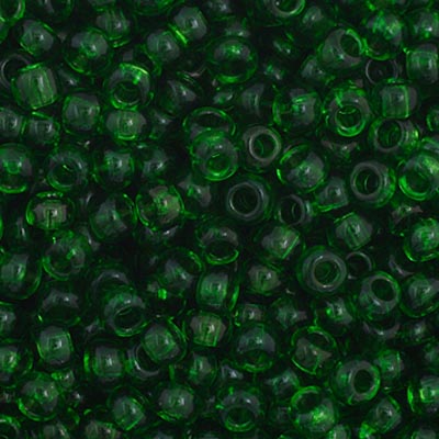 Czech Seed Bead 11/0 Vial Transparent Medium Green