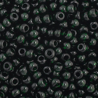 Czech Seed Bead 11/0 Vial Transparent Dark Green