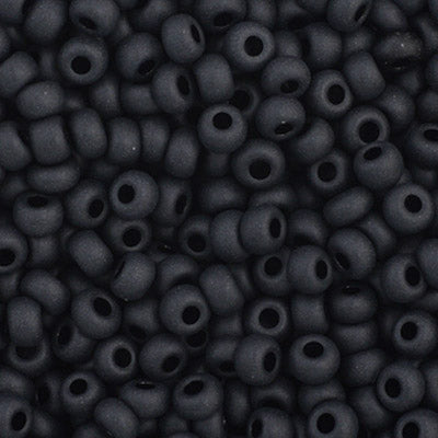 Czech Seed Bead 11/0 Opaque Black Matte Strung Hank