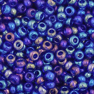 Czech Seed Bead 11/0 Vial Transparent Navy Blue AB