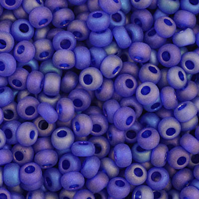 Czech Seed Bead 11/0 Vial Transparent Matte Navy Blue AB