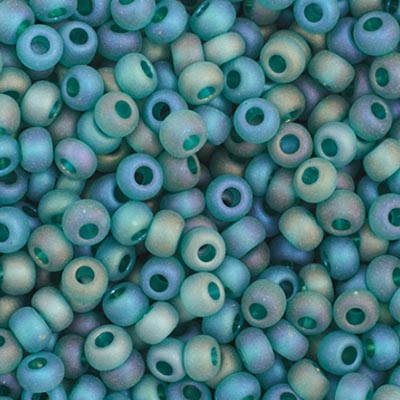 Czech Seed Bead 11/0 Vial Transparent Matte Teal  AB