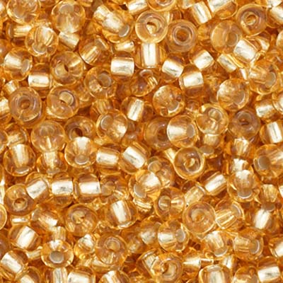 Czech Seed Bead 11/0 Vial Light Gold Silver Lined