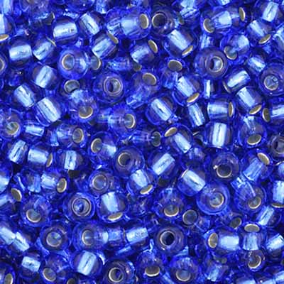 Czech Seed Bead 11/0 Vial Dark Blue Silver Lined
