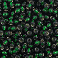 Czech Seed Bead 11/0 Vial Dark Green Silver Lined