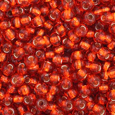 Czech Seed Bead 11/0 Vial Orange Silver Lined