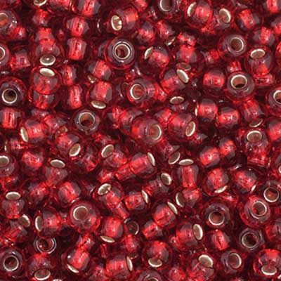Czech Seed Bead 11/0 Vial Medium Red Silver Lined