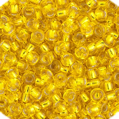 Czech Seed Bead 11/0 Vial Yellow Silver Lined
