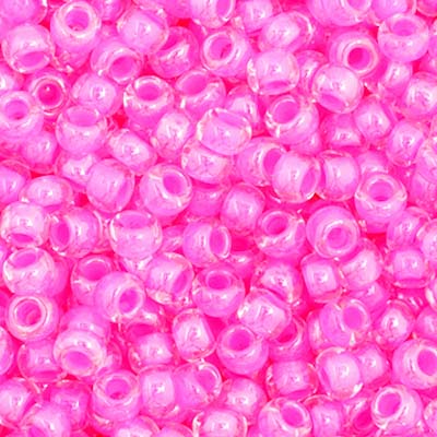 Czech Seed Bead 11/0 Vial Rose Color Lined