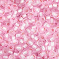 Czech Seed Bead 11/0 Vial Pink Dyed Silver Lined