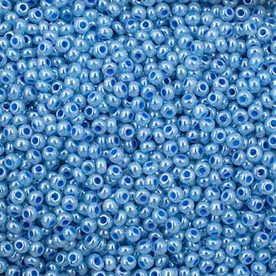 Czech Seed Bead 11/0 Vial Opaque Pale Blue Dyed Pearl
