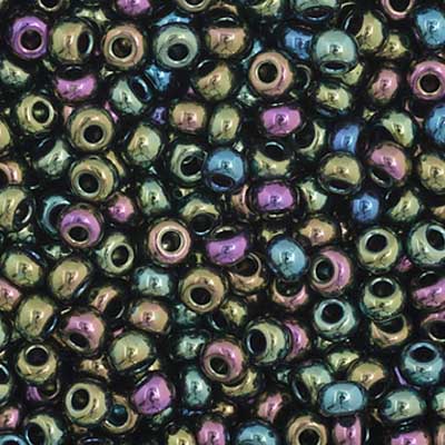 Czech Seed Bead 11/0 Vial Opaque Green AB