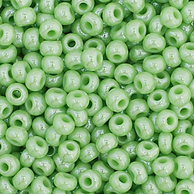 Czech Seed Bead 11/0 Vial Opaque Green Luster