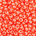 Czech Seed Bead 11/0 Vial Opaque Dark Orange Luster