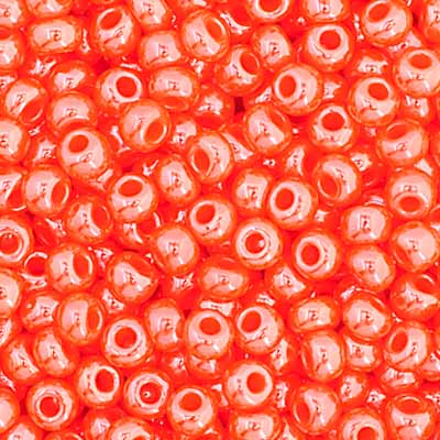 Czech Seed Bead 11/0 Vial Opaque Dark Orange Luster