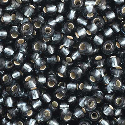 Czech Seed Bead 11/0 Vial Grey Silver Lined