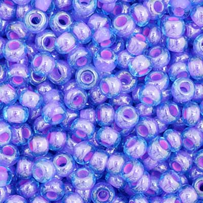 Czech Seed Bead 11/0 Vial Aqua Amethyst Colour Lined