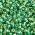 Czech Seed Bead 11/0 Vial Green AB Silver Lined