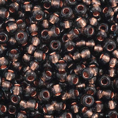 Czech Seed Bead 11/0 Vial Grey Copper Lined