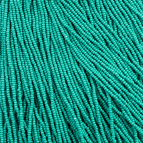 Czech Seed Bead 11/0 Terra Intensive Dark Green Strung