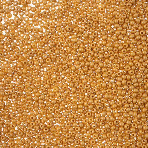 Czech Seed Beads 11/0 PermaLux Dyed Chalk Yellow-Brown Matte 250g Bag