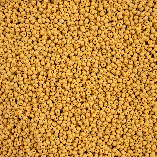 Czech Seed Bead 11/0 Vial PermaLux Dyed Chalk Yellow-Brown Matte