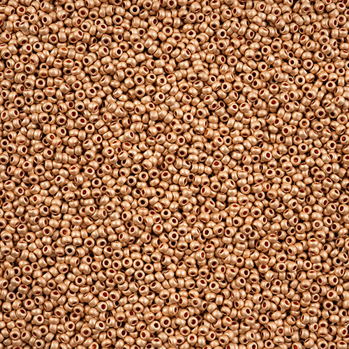 Czech Seed Bead 11/0 Vial Light Coral Pink Terra Metallic Matte