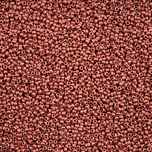 Czech Seed Bead 11/0 Vial Pink Flamingo Terra Metallic Matte