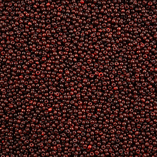 Czech Seed Bead 11/0 Vial Opaque Travertine on Red