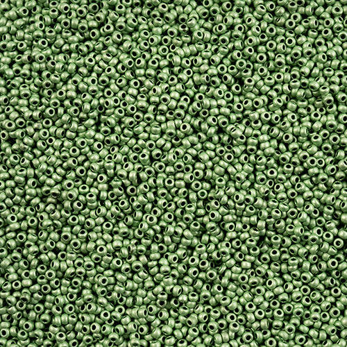 Czech Seed Bead 11/0 Vial Seafoam Green Terra Metallic Matte