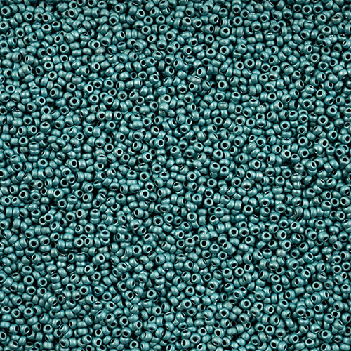 Czech Seed Bead 11/0 Vial Aqua Terra Metallic Matte