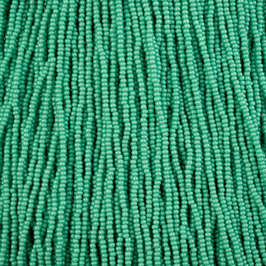 Czech Seed Bead 11/0 Bright Turquoise Chalk sfinx Terra Dyed Strung