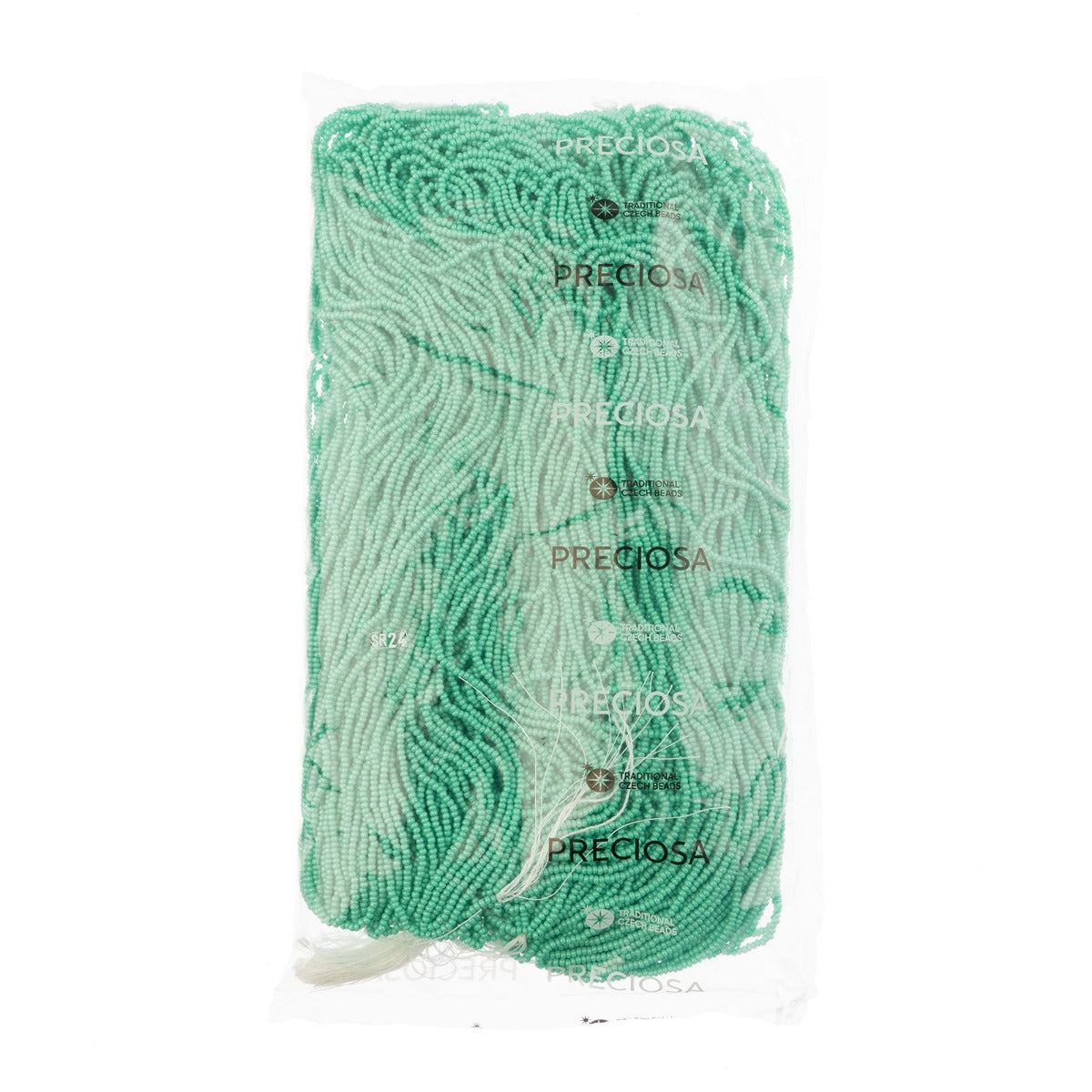 Czech Seed Bead 11/0 Bright Turquoise Chalk sfinx Terra Dyed Strung-hank