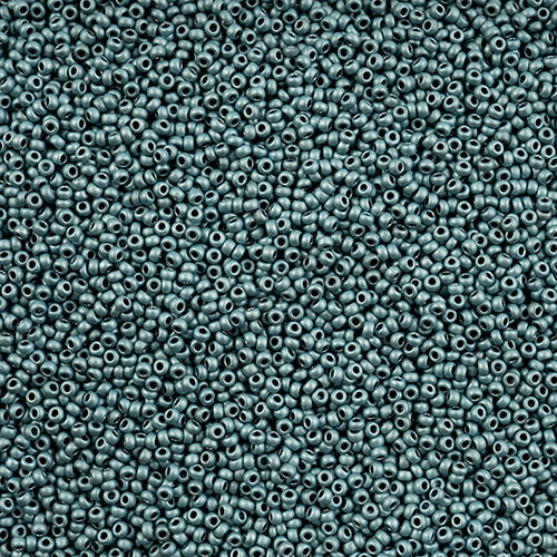 Czech Seed Bead 11/0 Via lBlue Terra Metallic Matte