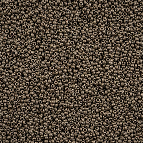 Czech Seed Bead 11/0 Vial Grey Terra Metallic Matte