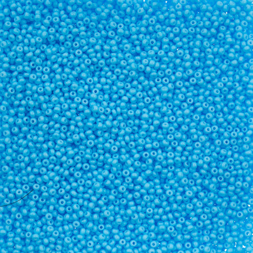 Czech Seed Bead 11/0 Vial Aqua Chalk Dyed Solgel
