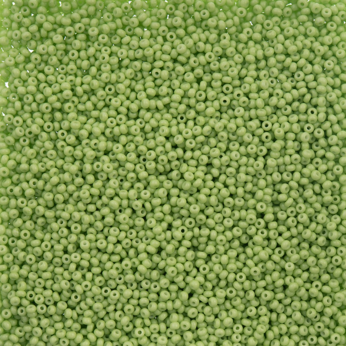 Czech Seed Bead 11/0  Green Chalk Dyed Solgel 250g Bag