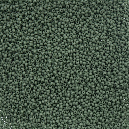 Czech Seed Bead 11/0 Vial Eucalyptus Chalk Dyed Solgel