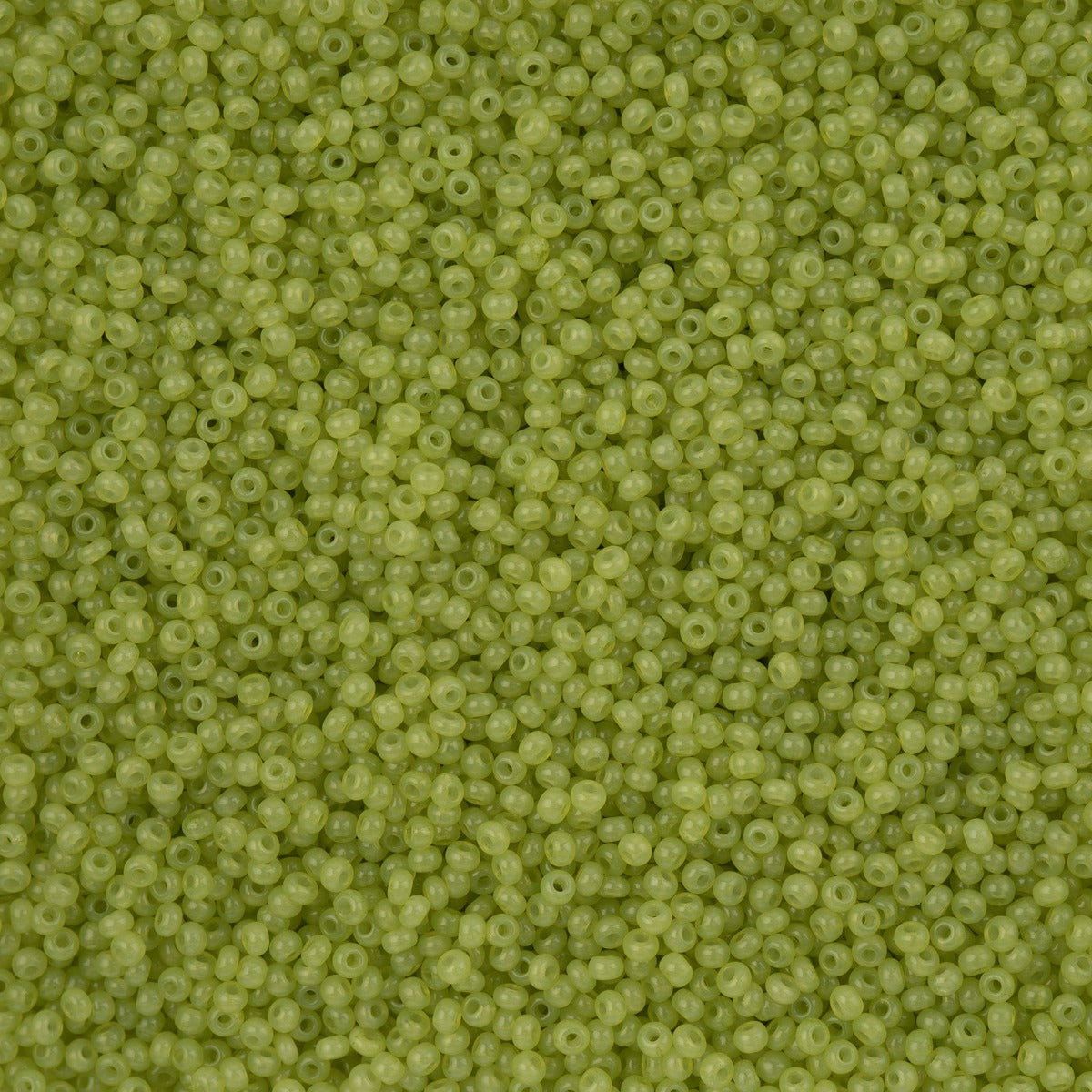 Czech Seed Bead 11/0 Vial Alabasterb Light Green Solgel