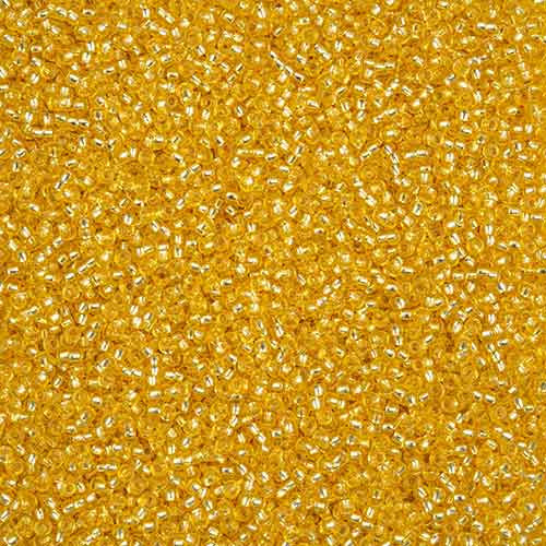 Czech Seed Bead 11/0 Yellow Solgel Silver Lined 250g Bag