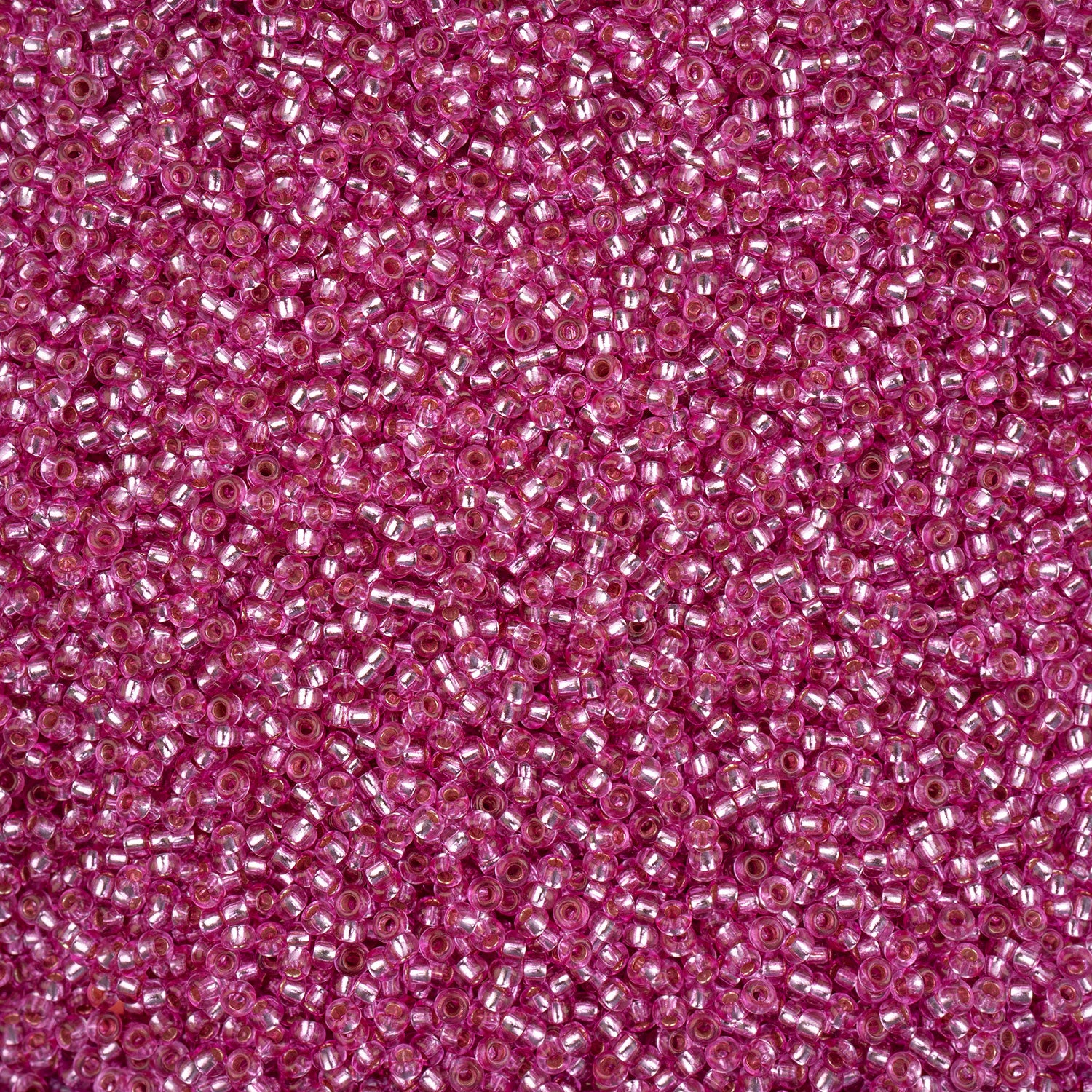 Czech Seed Bead 11/0 Vial Bubble Gum Pink Solgel Silver Lined