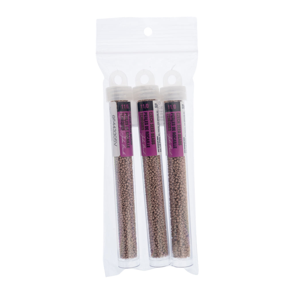 Czech Seed Bead 11/0 Vial Opaque Terra Vista Mocha apx. 23g
