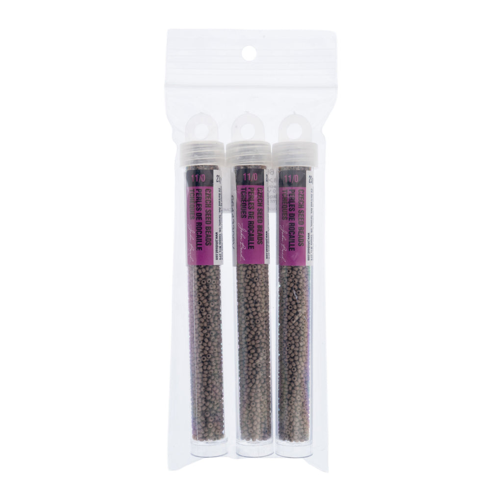 Czech Seed Bead 11/0 Vial Opaque Terra Vista Burnt Clay apx. 23g