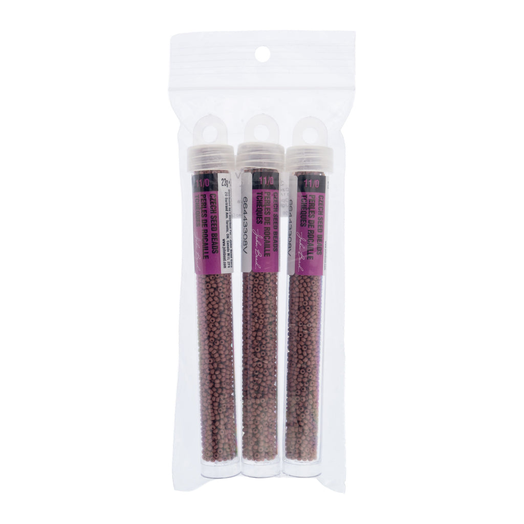 Czech Seed Bead 11/0 Vial Opaque Terra Vista Light Mahogany apx. 23g